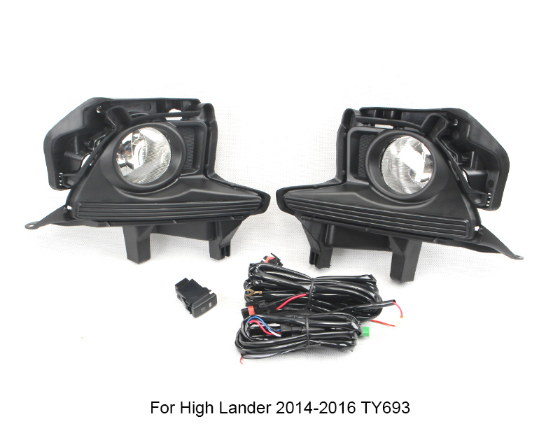 Fog Lights Projector Driving Bumper Lamp w/Bulbs For Toyota Highlander 2014-2016 