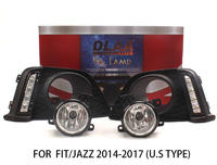DLAA  Fog Lights Set Bumper Lamp With LED For FIT/JAZZ 2014-2017(U.S TYPE)