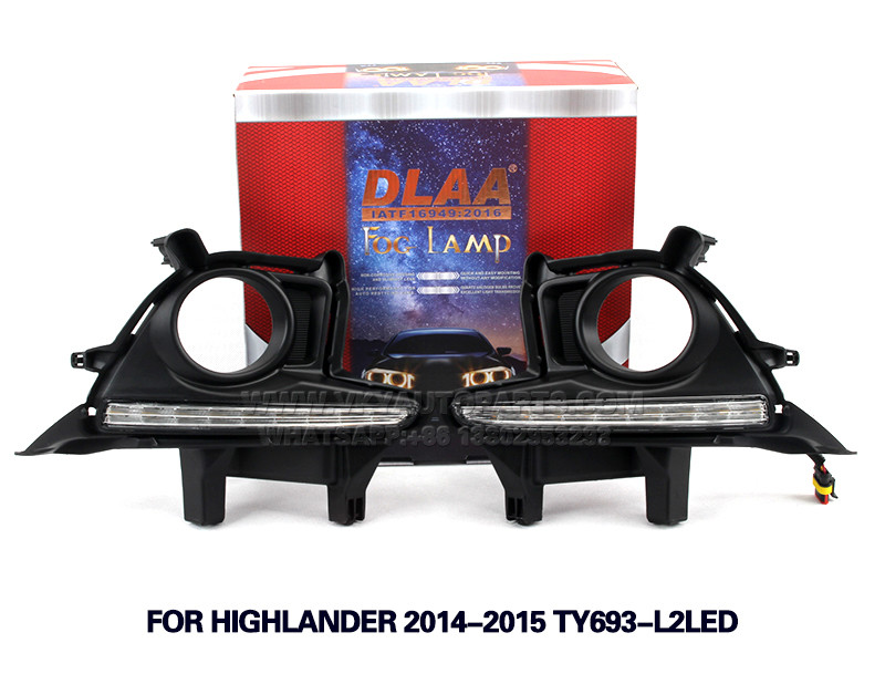DLAA Fog Light Set Bumper Lamp FOR Highlander 2014-2015 TY693-l2led
