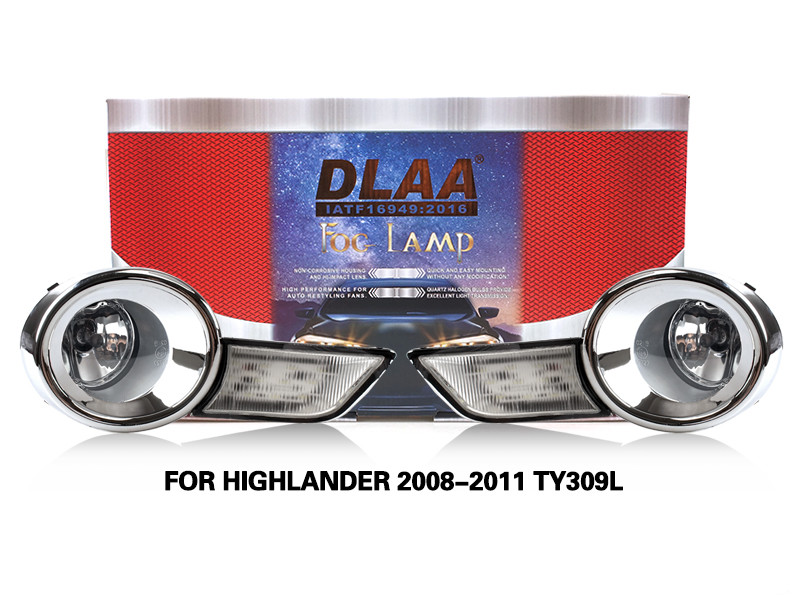 DLAA Fog Lamps Set Bumper Lights withwire FOR HIGHLANDER 2008-2011 TY309L