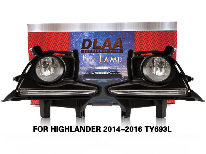 DLAA Fog Lamps Set Bumper Lights withwire FOR HIGHLANDER 2014-2016 TY693L